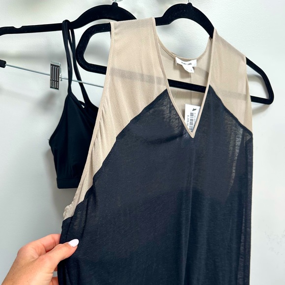 Helmut Lang Black & Beige Sleeveless Blouse + one-strap Bra - Picture 6 of 8